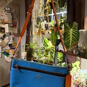 Coach EW Crossbody in azure blue